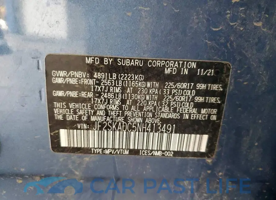 JF2SKADC5NH413491# 13
