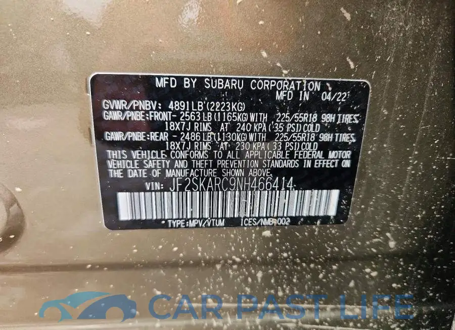 JF2SKARC9NH466414# 14