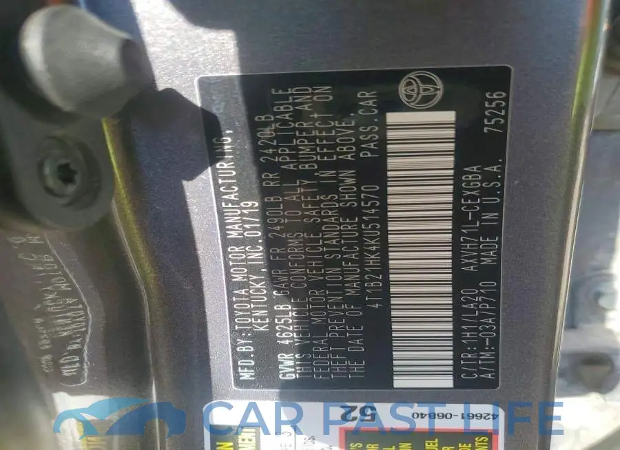 4T1B21HK4KU514570# 12