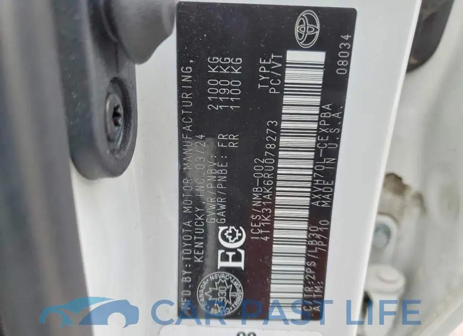 4T1K31AK6RU078273# 13