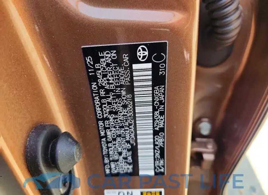 JTDACAAJ2T3036218# 12