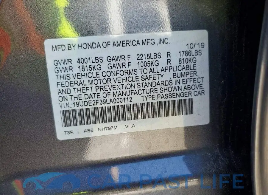 19UDE2F39LA000112# 12