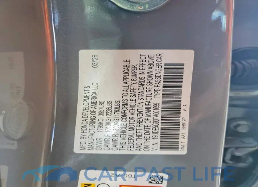 19UDE5G90TA001699# 13