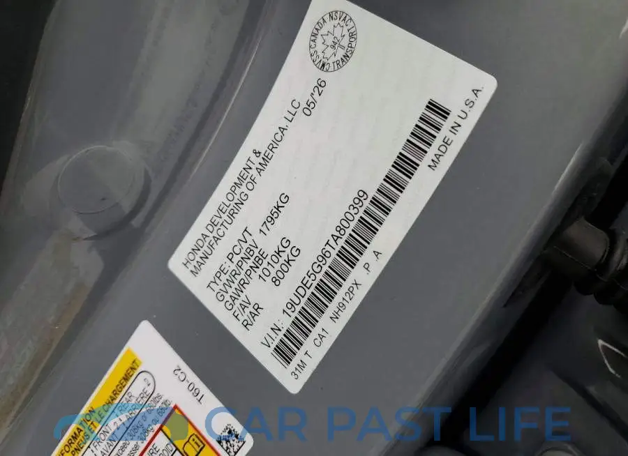 19UDE5G96TA800399# 12