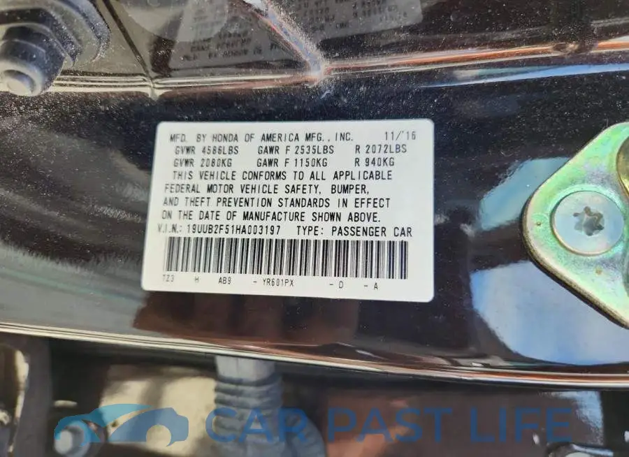 19UUB2F51HA003197# 12