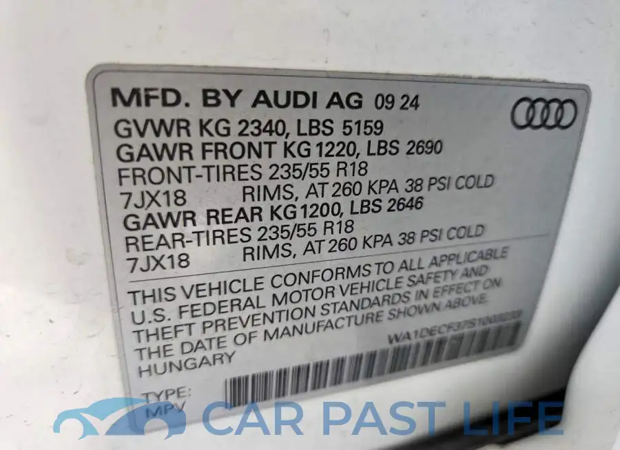 WA1DECF37S1003233# 12