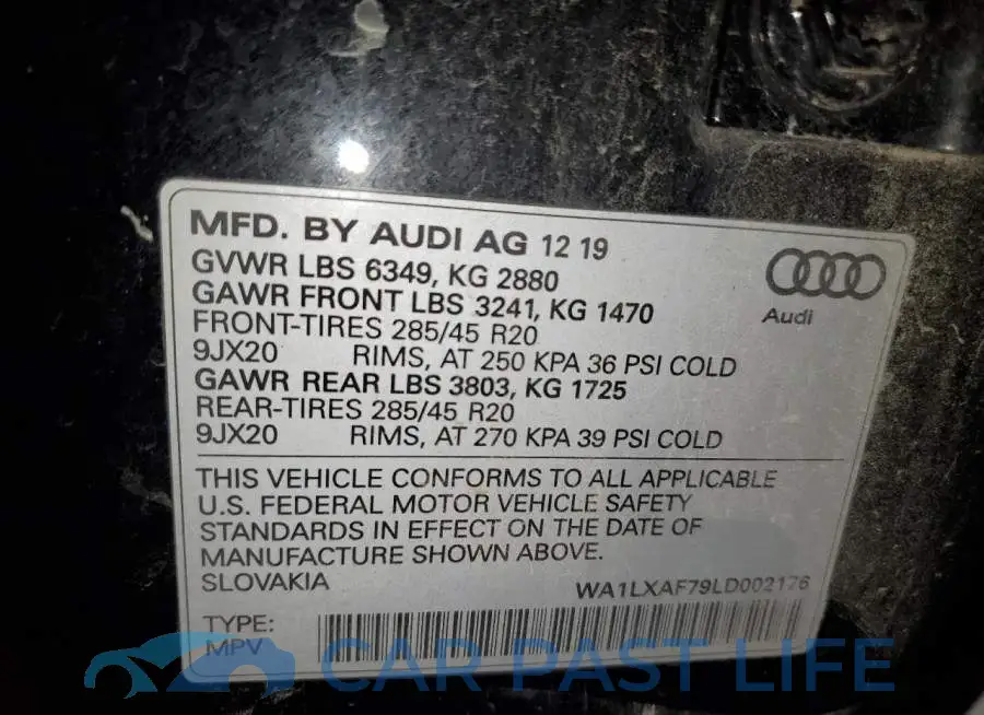WA1LXAF79LD002176# 13