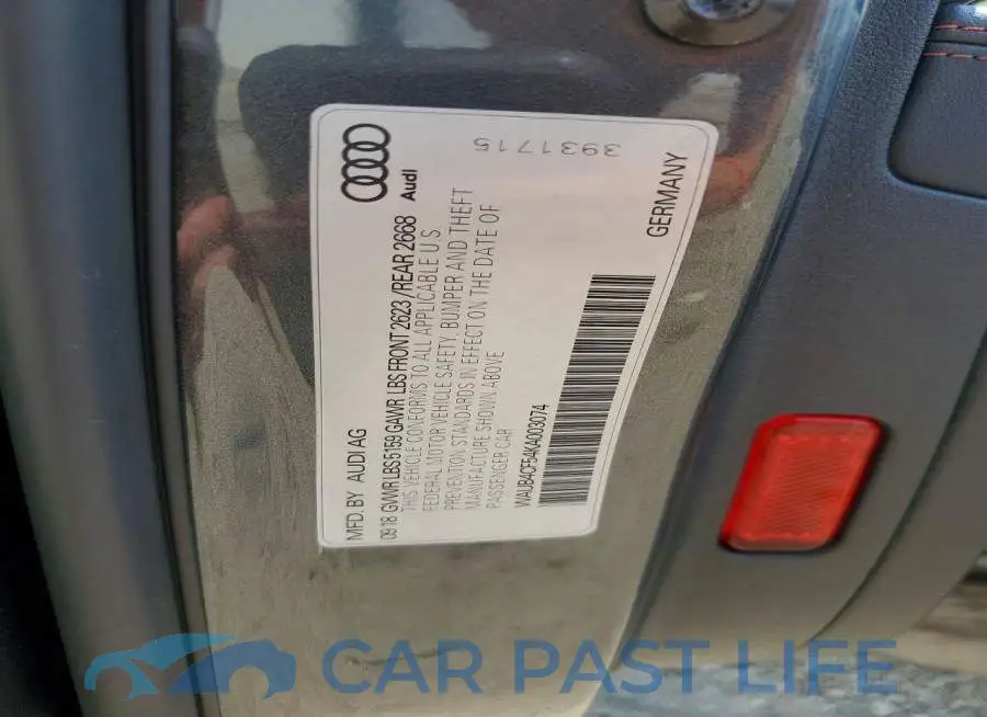 WAUB4CF54KA003074# 13