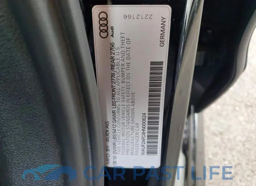 WAUF2AFC4HN000624# 12