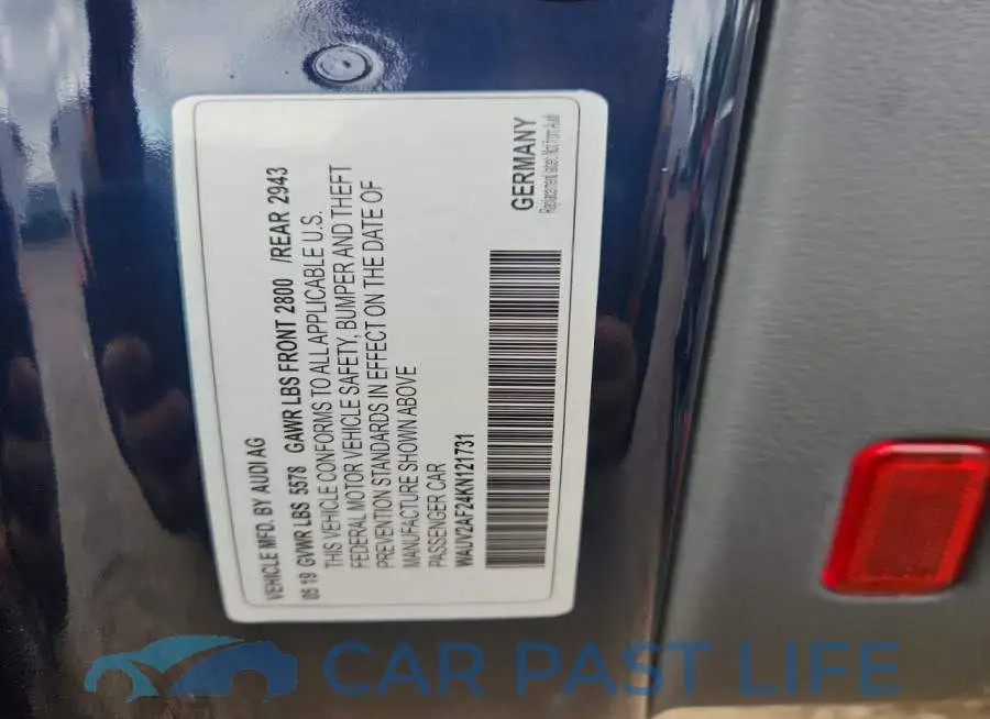 WAUV2AF24KN121731# 13