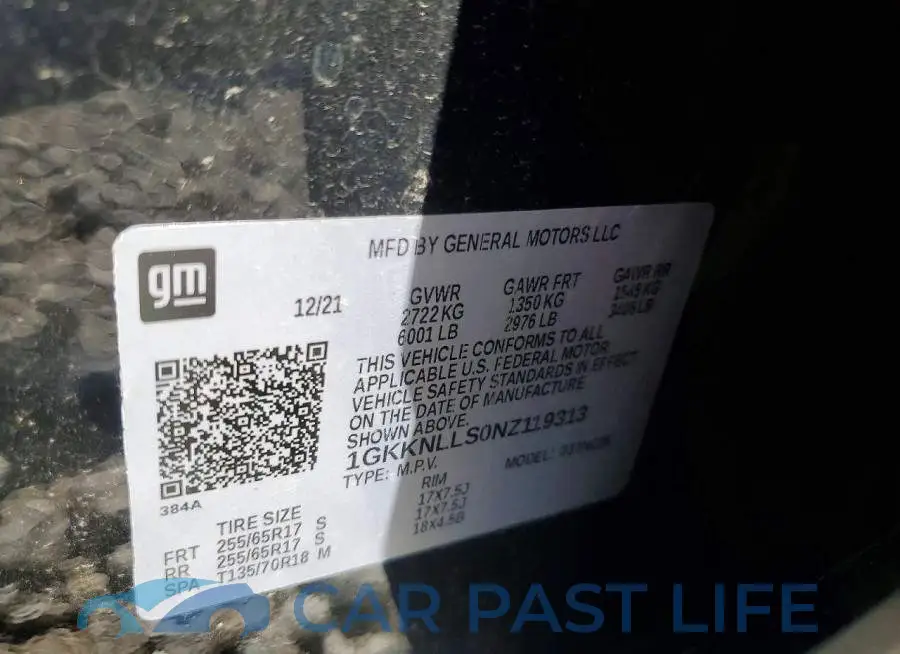 1GKKNLLS0NZ119313# 13