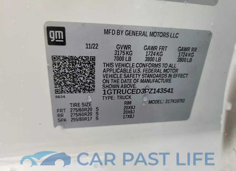 1GTRUCED3PZ143541# 12