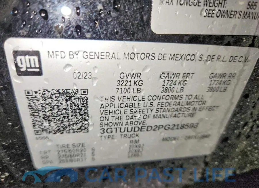 3GTUUDED2PG218598# 12