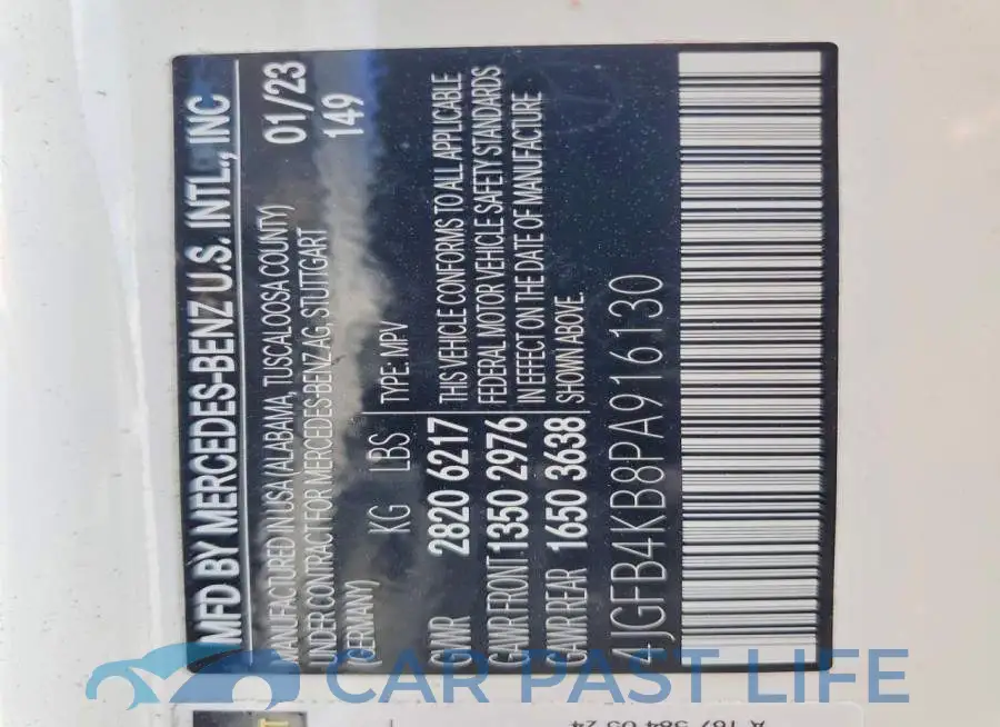 4JGFB4KB8PA916130# 13