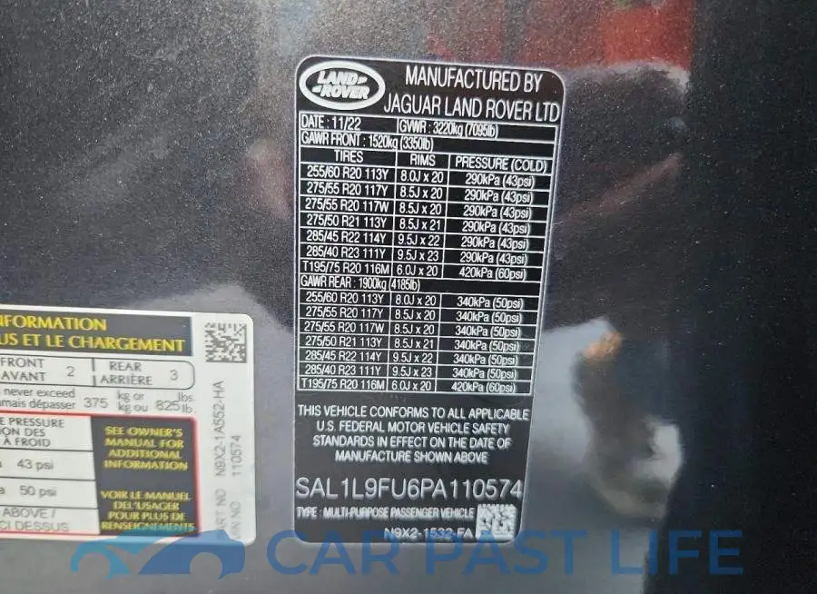 SAL1L9FU6PA110574# 13