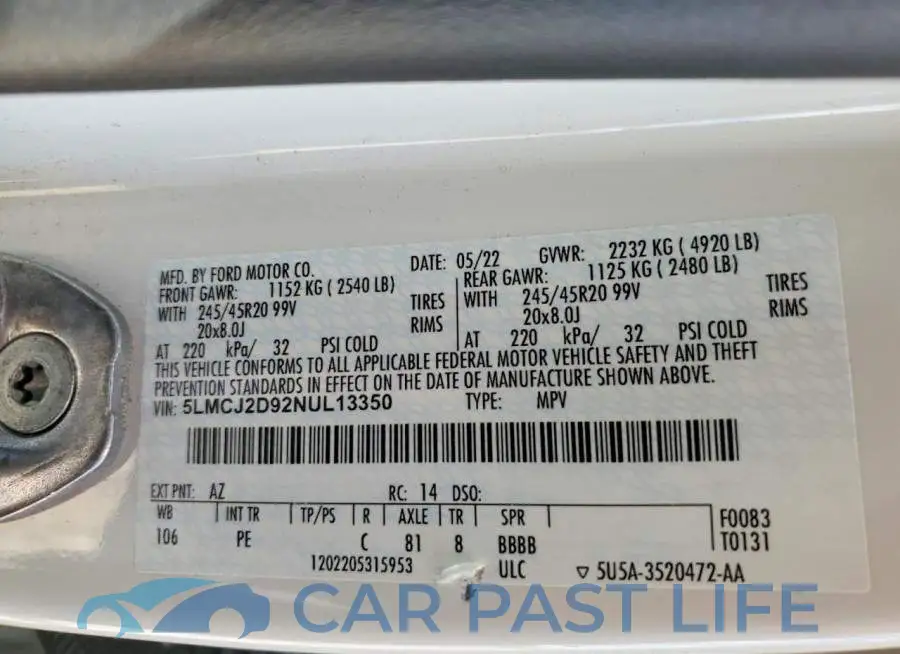 5LMCJ2D92NUL13350# 13