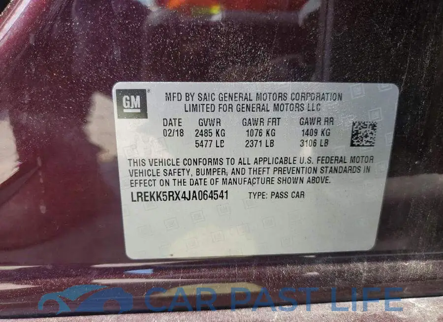 LREKK5RX4JA064541# 12