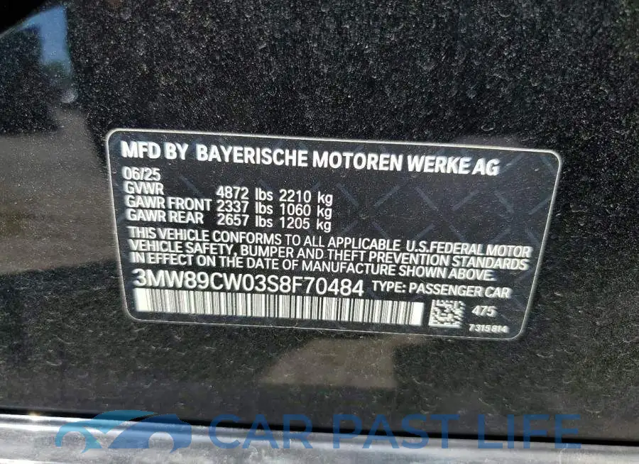 3MW89CW03S8F70484# 12