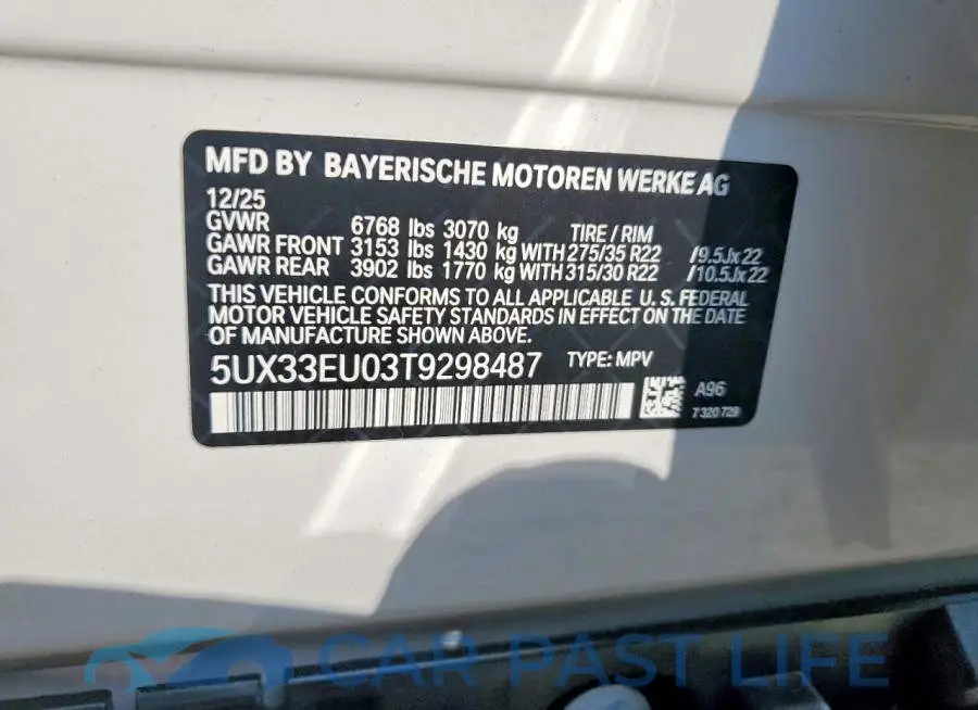 5UX33EU03T9298487# 12