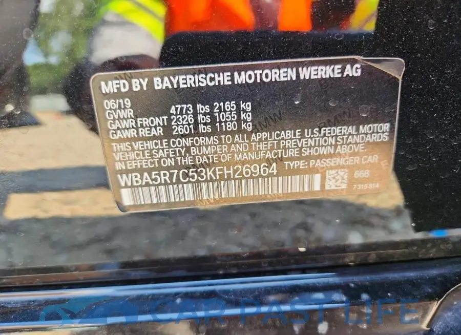 WBA5R7C53KFH26964# 12