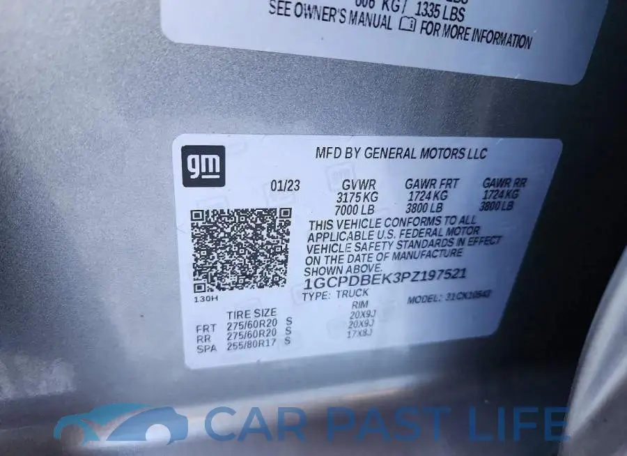 1GCPDBEK3PZ197521# 12