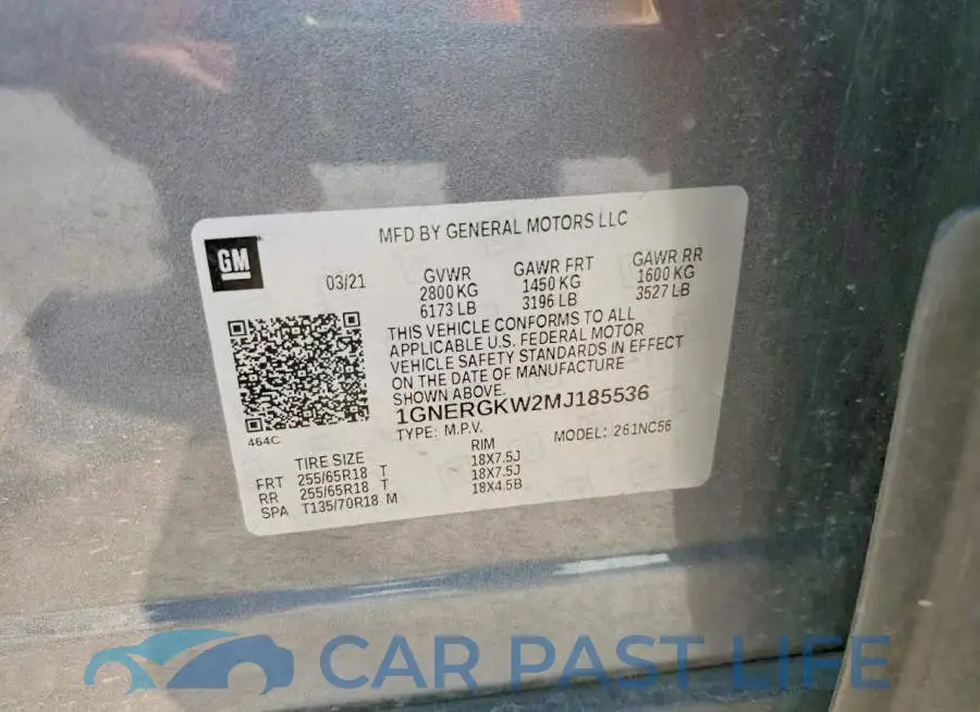 1GNERGKW2MJ185536# 12