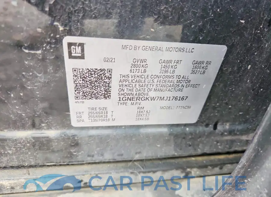 1GNERGKW7MJ176167# 13