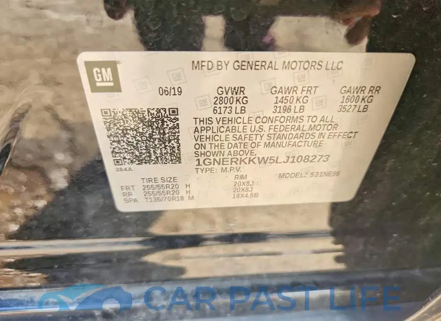 1GNERKKW5LJ108273# 12