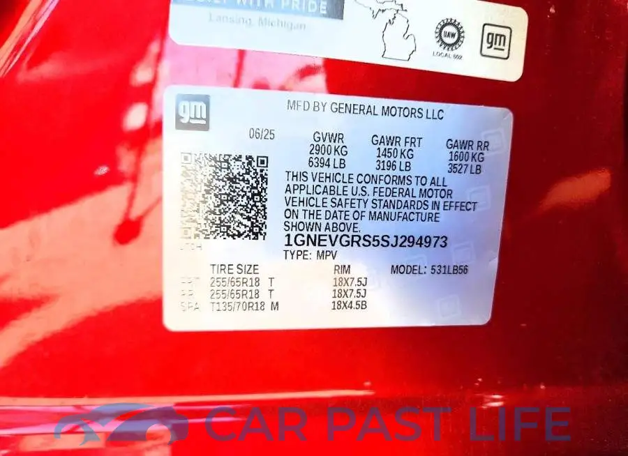 1GNEVGRS5SJ294973# 13