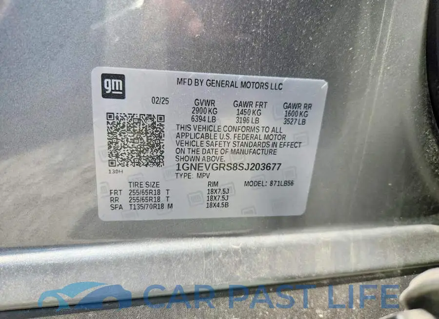 1GNEVGRS8SJ203677# 13