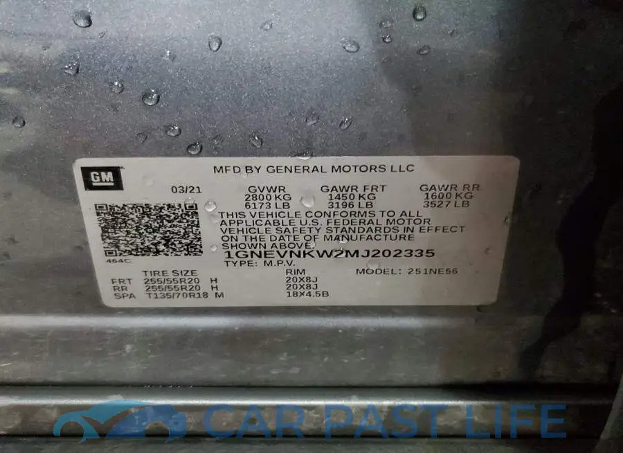 1GNEVNKW2MJ202335# 13