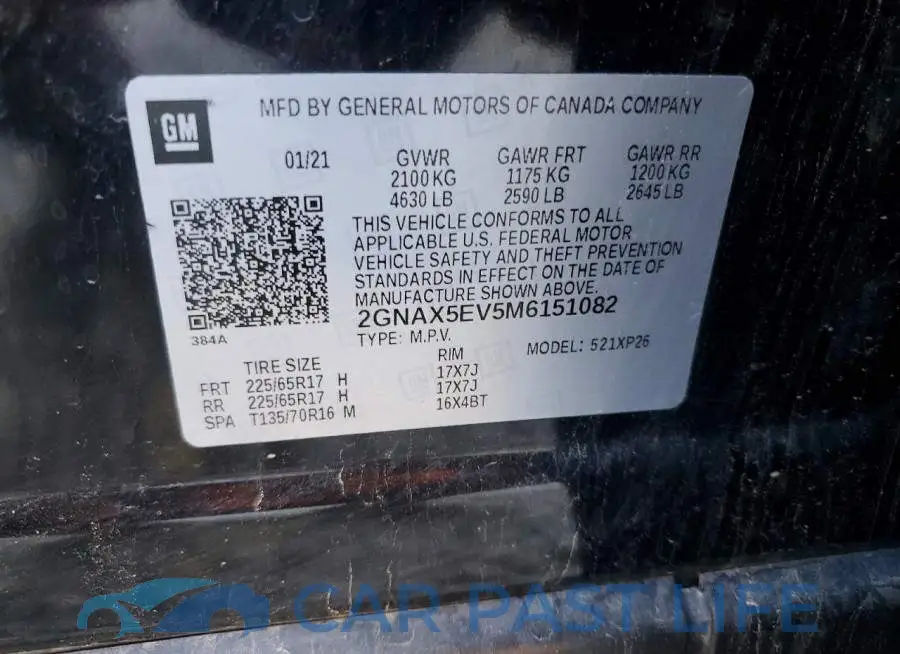 2GNAX5EV5M6151082# 12