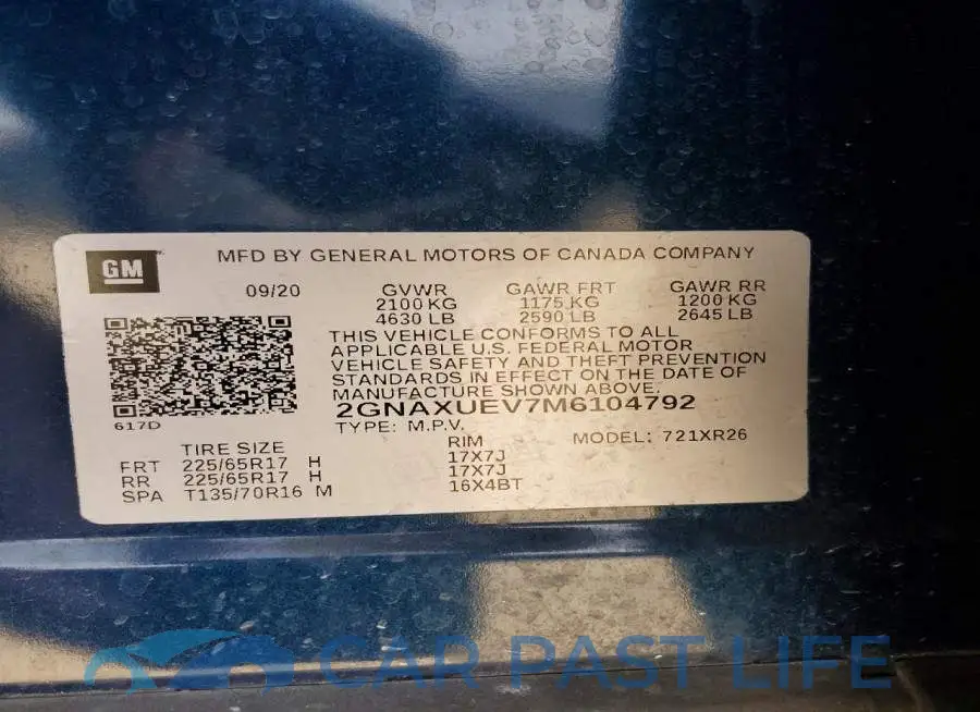 2GNAXUEV7M6104792# 13