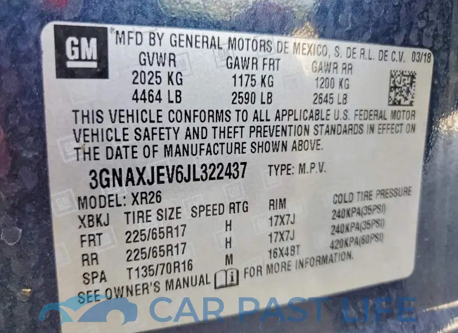 3GNAXJEV6JL322437# 13