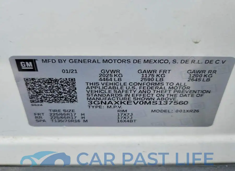 3GNAXKEV0MS137560# 12