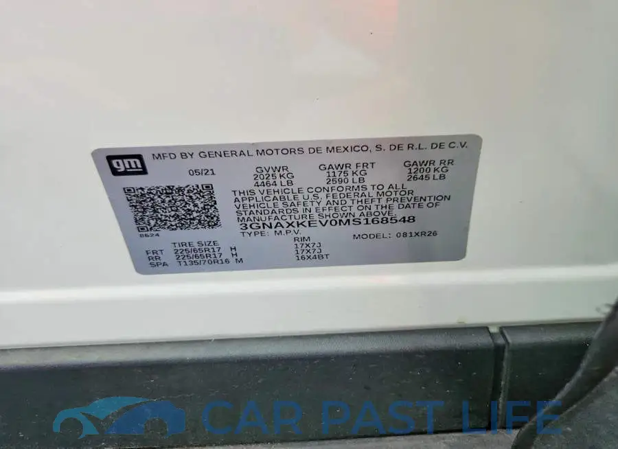 3GNAXKEV0MS168548# 12