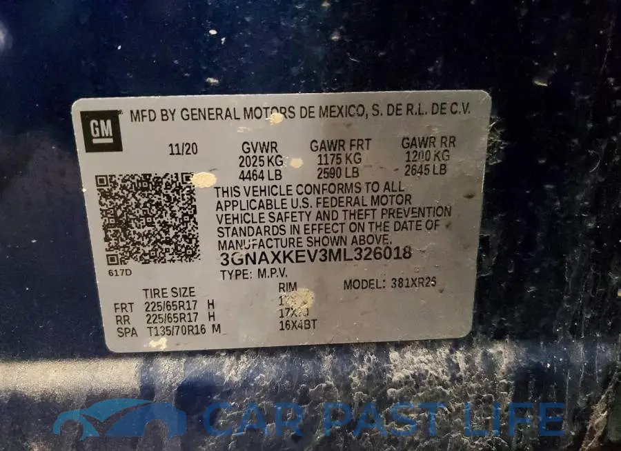 3GNAXKEV3ML326018# 13
