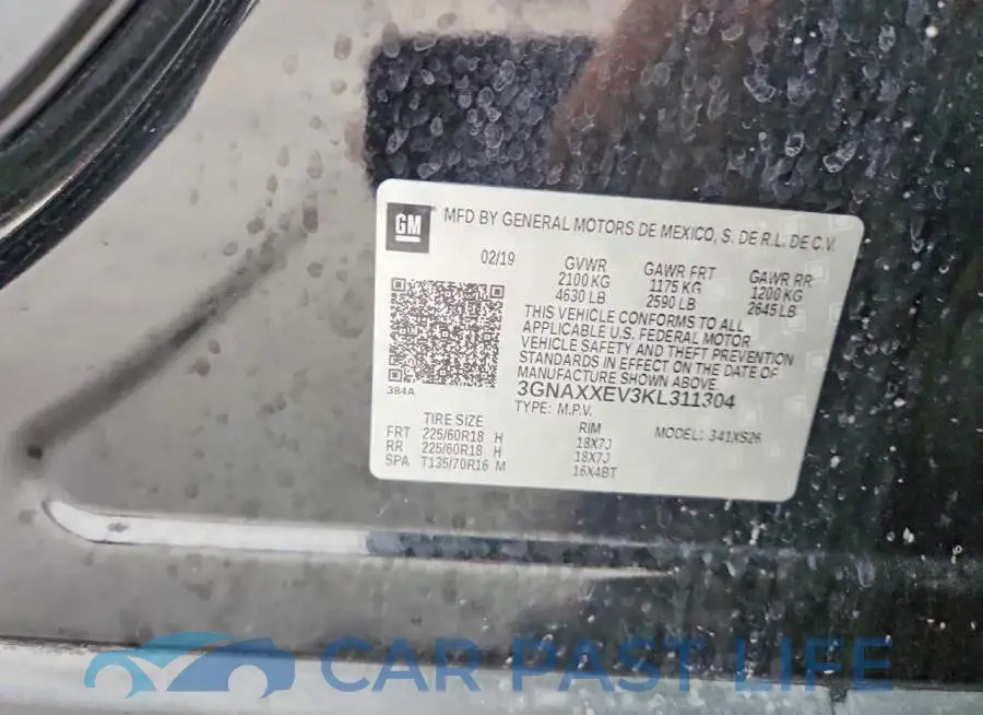 3GNAXXEV3KL311304# 12