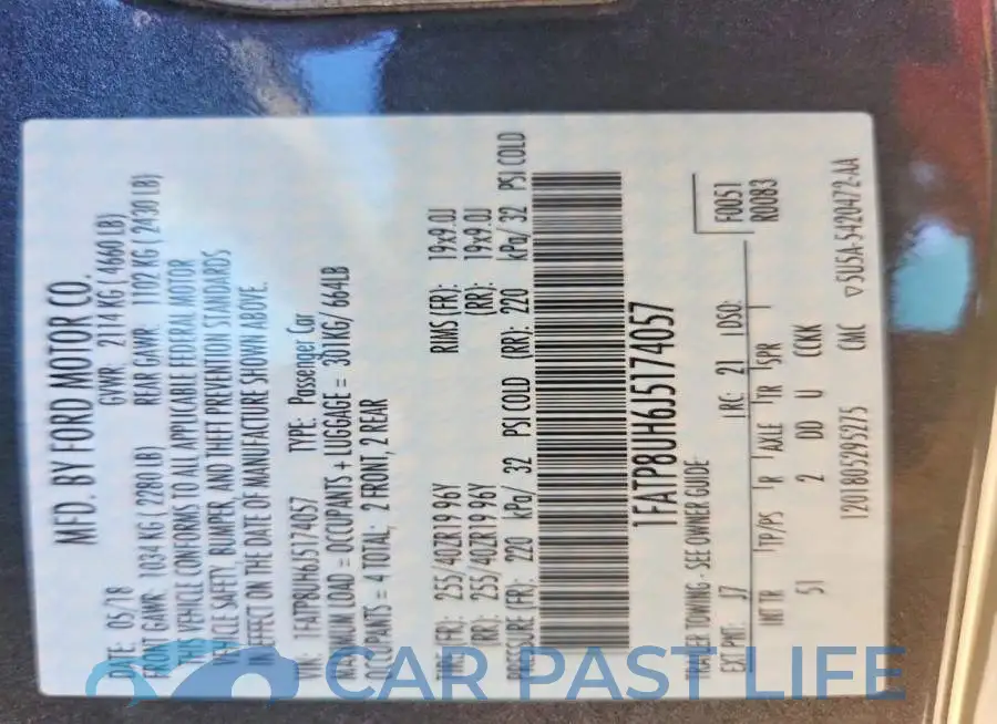 1FATP8UH6J5174057# 12