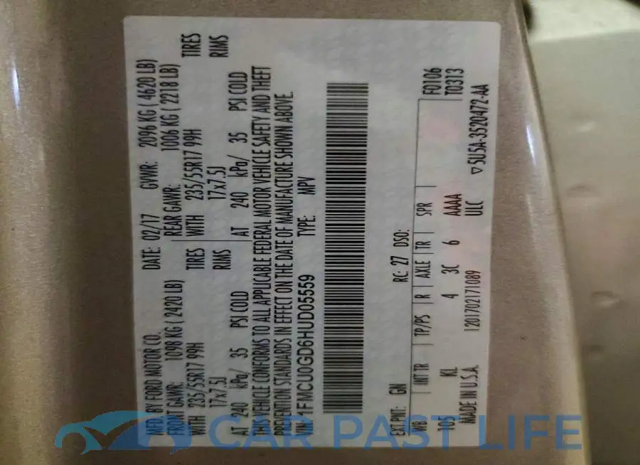 1FMCU0GD6HUD05559# 13