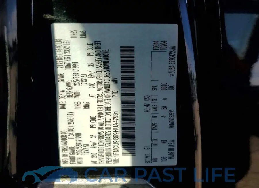1FMCU9G99HUA47991# 13