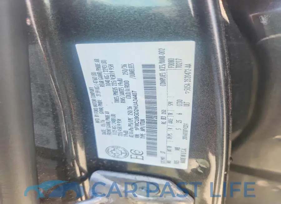 1FMCU9GD2HUA34407# 13