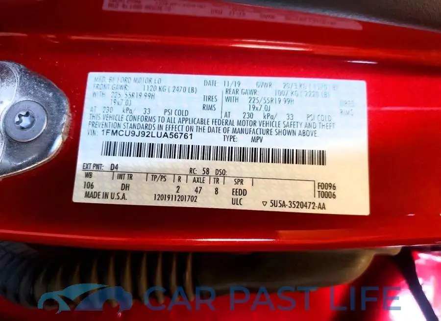 1FMCU9J92LUA56761# 13