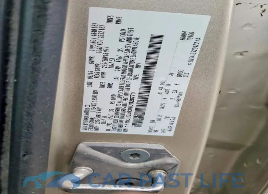 1FMCU9J93HUB28770# 12