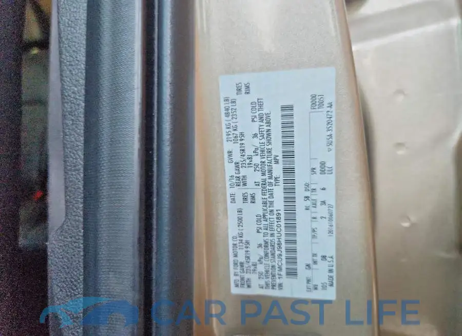 1FMCU9J98HUC01891# 13