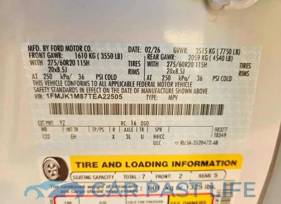 1FMJK1M87TEA22505# 14