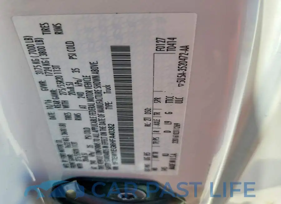 1FTEW1EG6HFA40382# 12