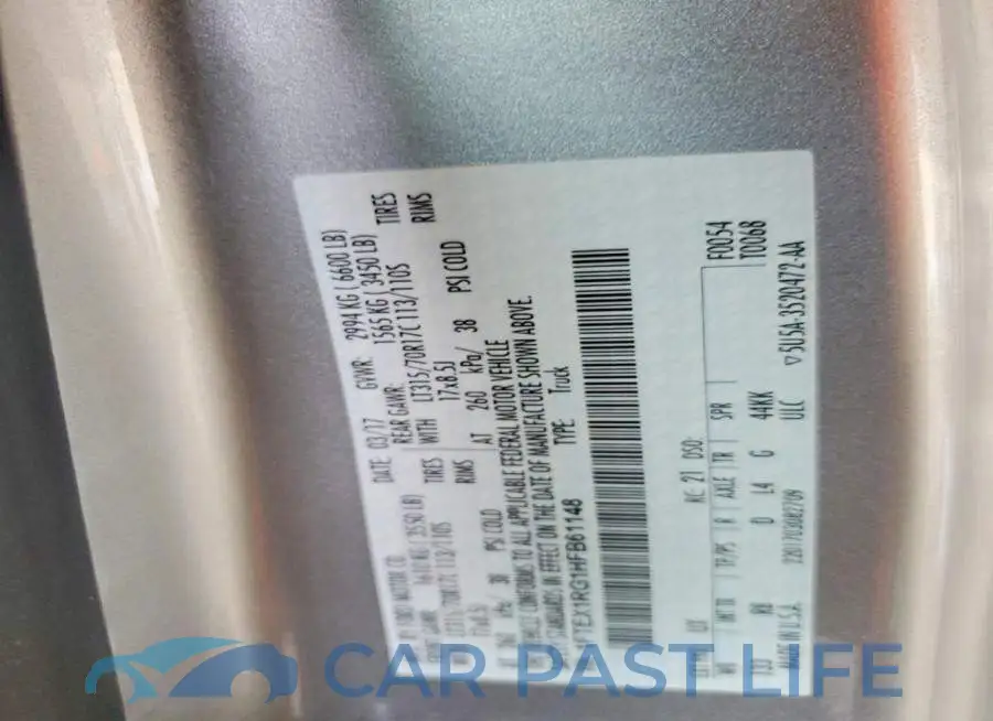 1FTEX1RG1HFB61148# 12