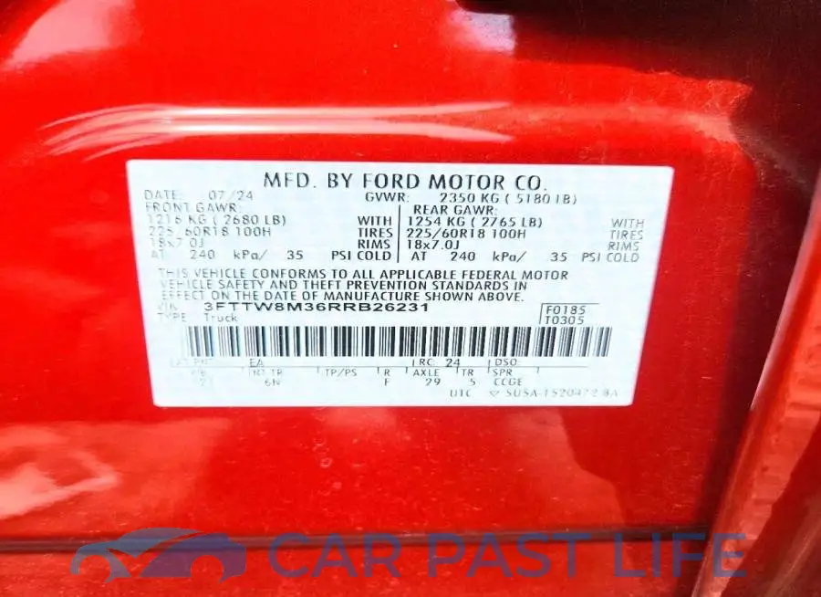 3FTTW8M36RRB26231# 12
