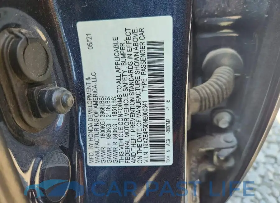 19XZE4F50NE000341# 12